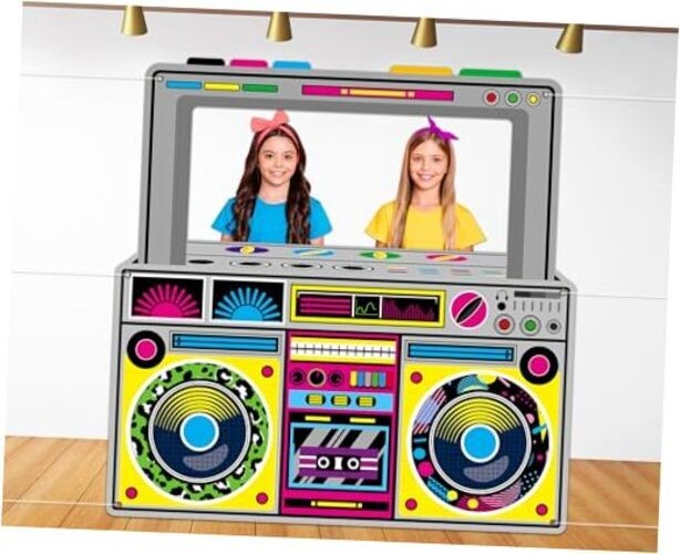 Fabric Radio Boombox Photo Booth Props for 90s 80s Party Decorations 59 X 59