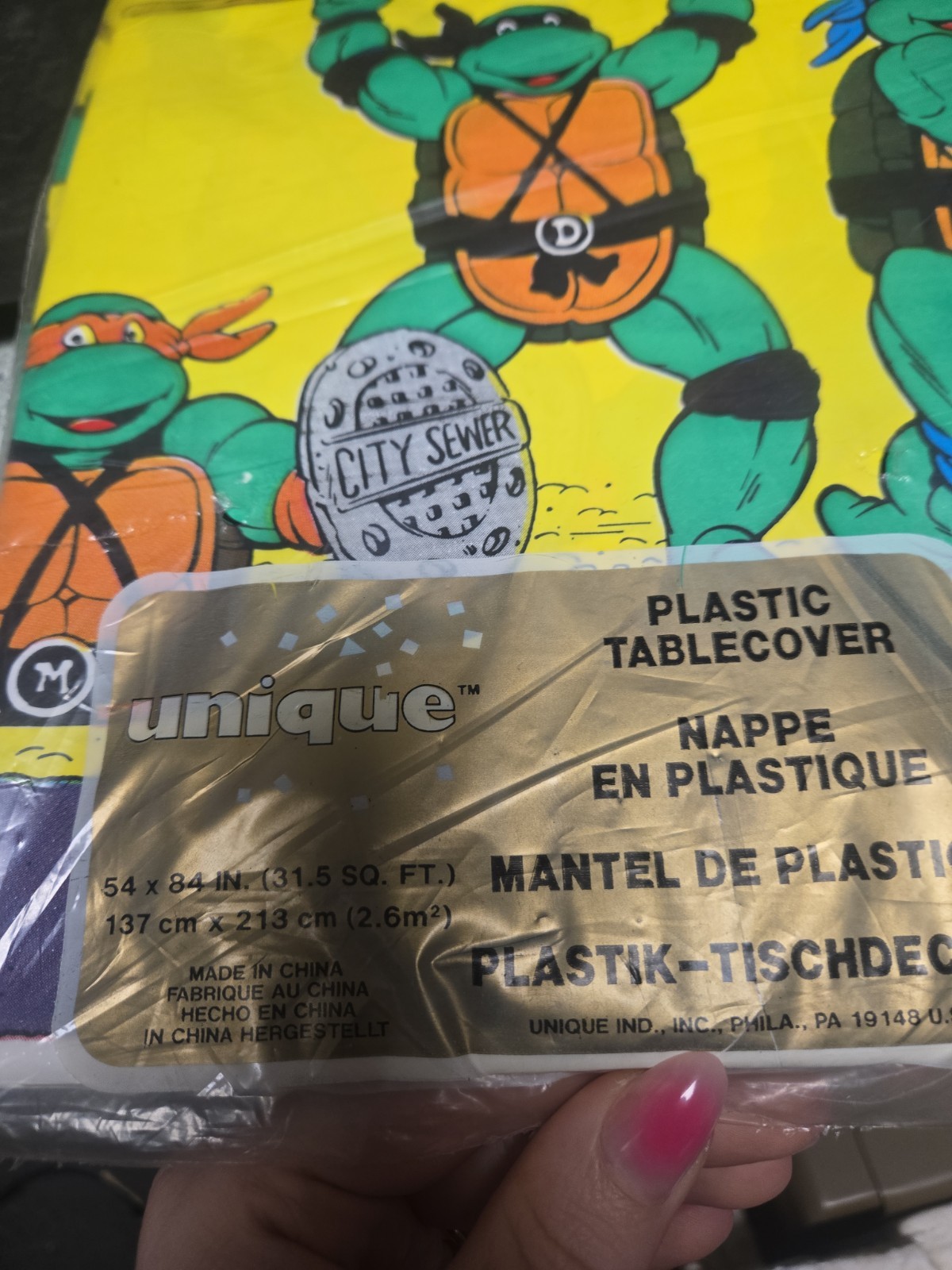 VTG 1989 Teenage Mutant Ninja Turtles Party Tablecloths TMNT 54×84