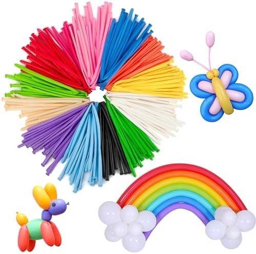 100 PCS Latex Twisting Balloons 260Q Balloons Assorted Color Long Balloons fo…