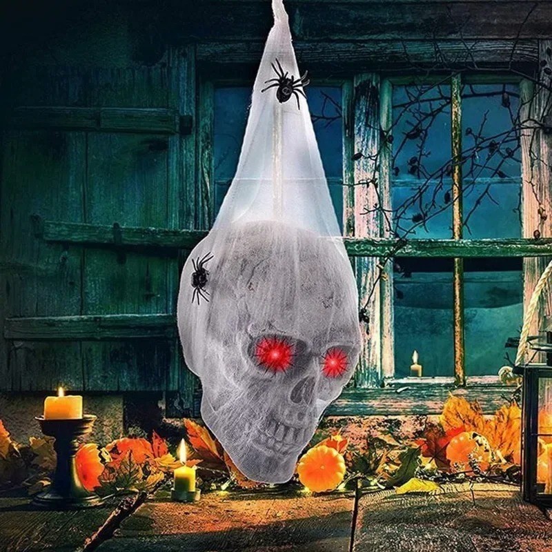 Halloween Glowing Spider Skull Prop Ghost House Party Decoration Decor UK