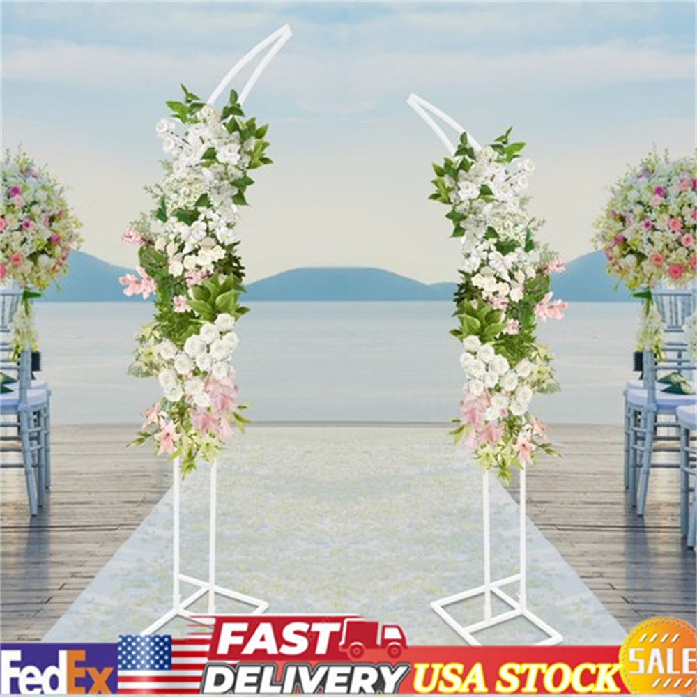 2 PCS Curved Wedding Arched Stands Backdrop Stand for Ceremony and Party