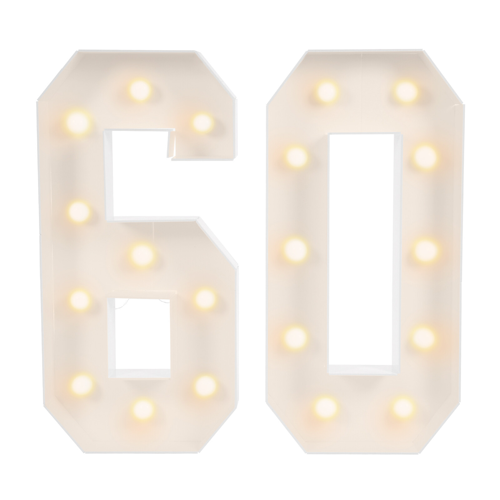 60 Light Up Numbers, 60th Birthday Party Decoration Light Up Numbers NEW