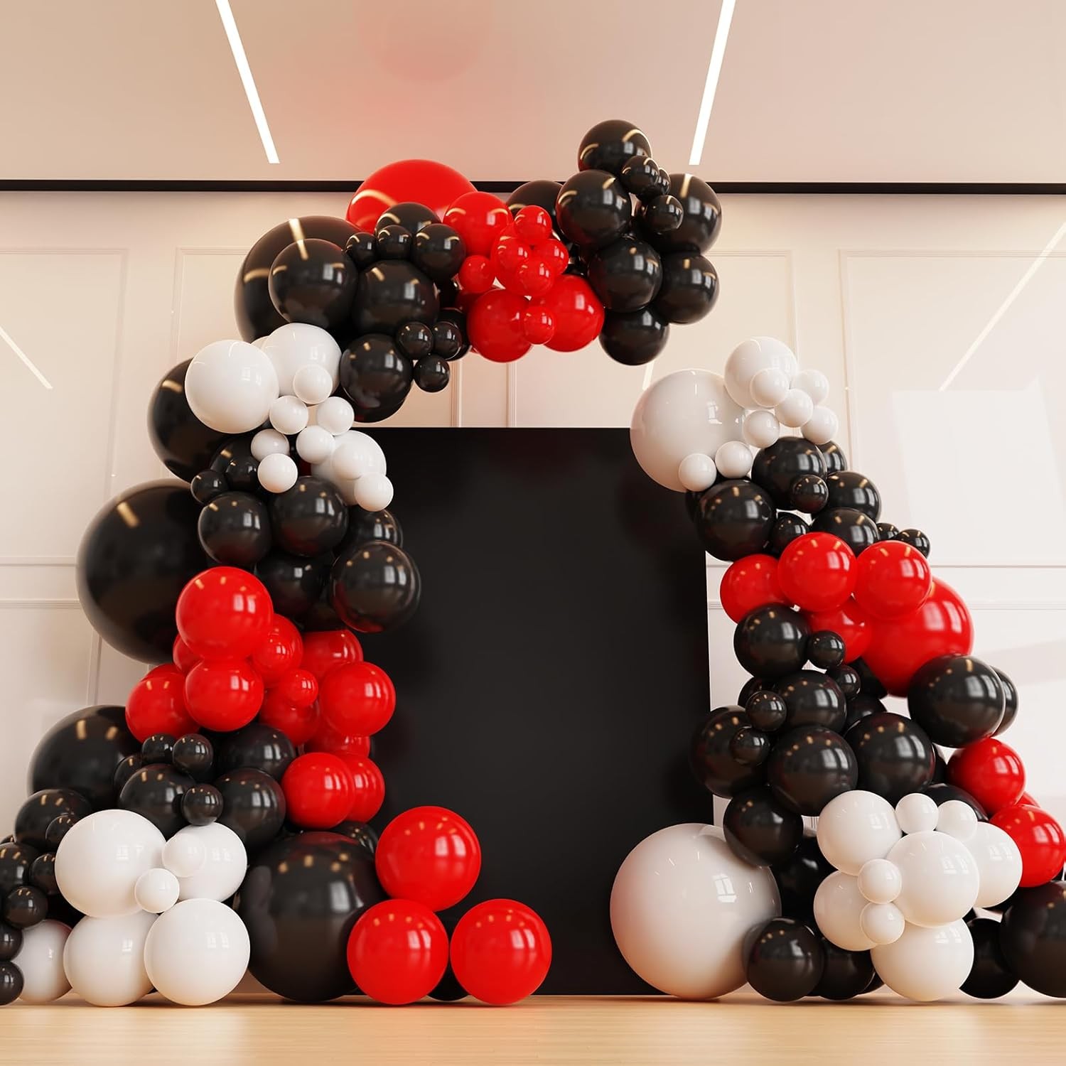 Red Black White Balloons 132pc Party Garland Arch Kit Decorations
