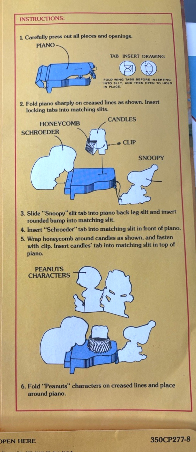 Vintage Hallmark Peanuts Happy Birthday Centerpiece 1965