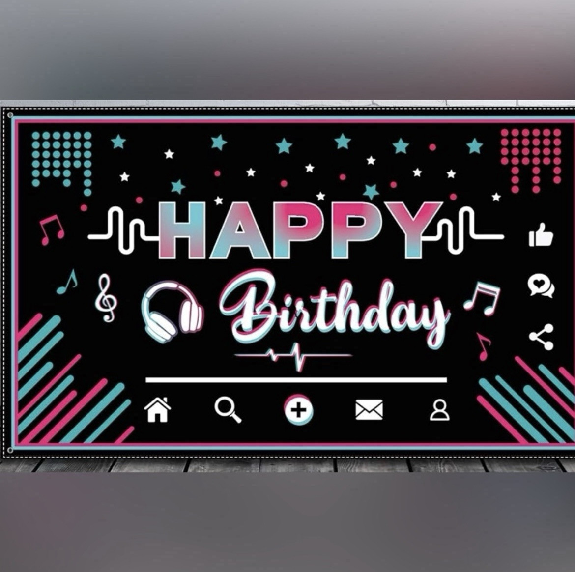 Social Media Theme Birthday Banner & Balloons
