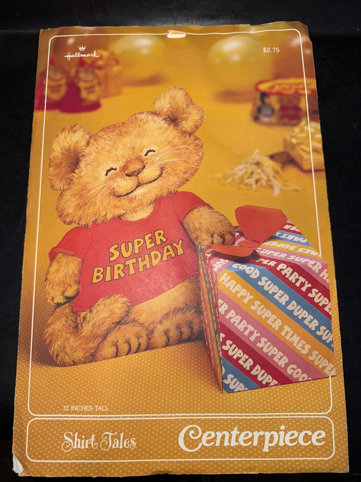 Vintage Shirt Tales Centerpiece Birthday Party Decoration Hallmark 1982