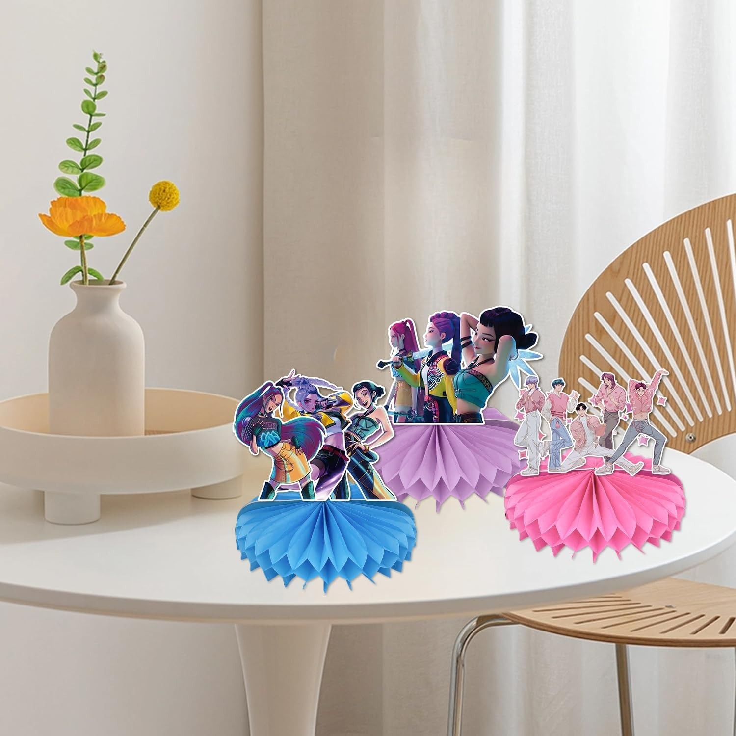 Demon Movie Hunters Honeycomb Centerpiece 9pcs Party Decorations Table Decor
