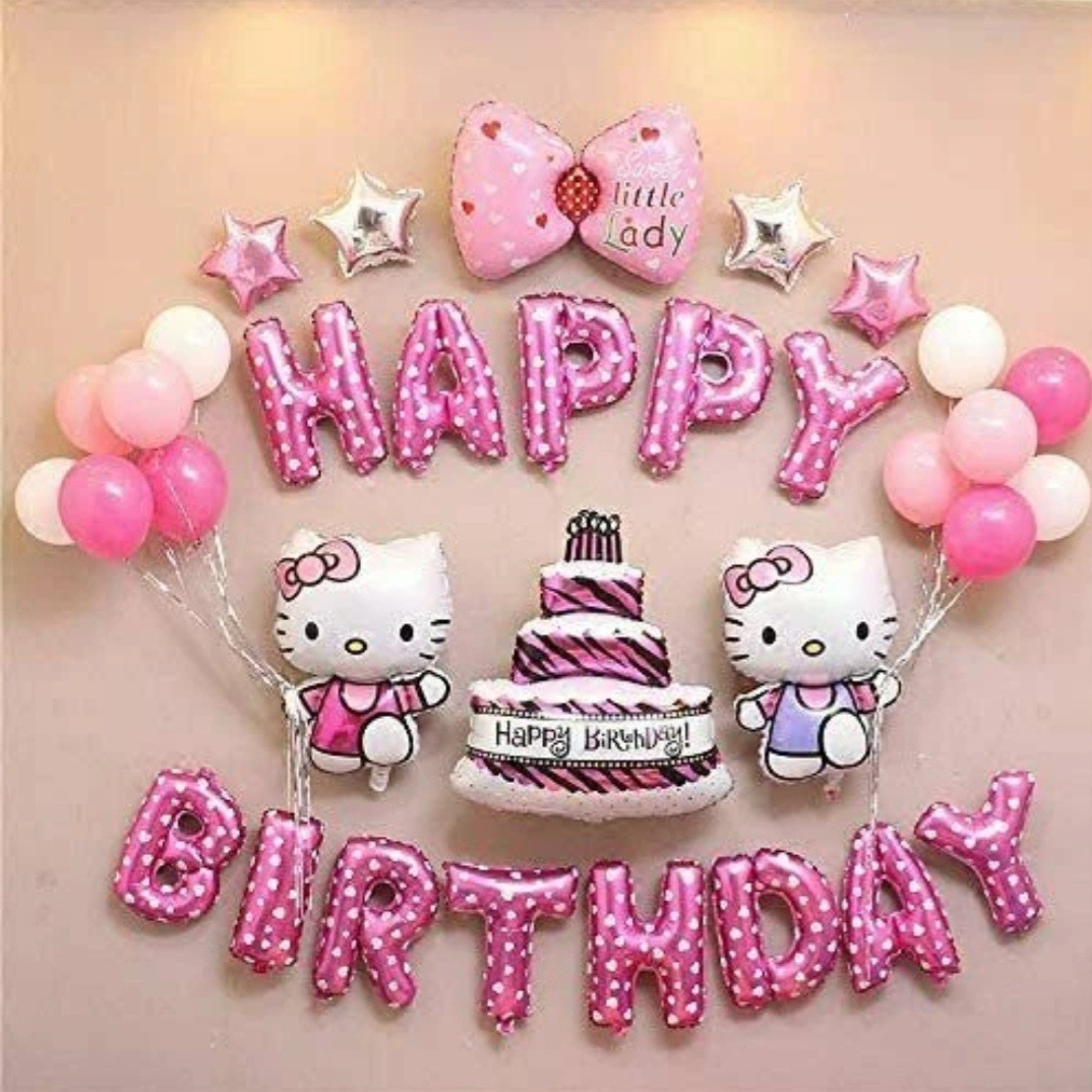 Hello Kitty Birthday Party Decorations Balloon Banner Cake Toppers Set US Seller