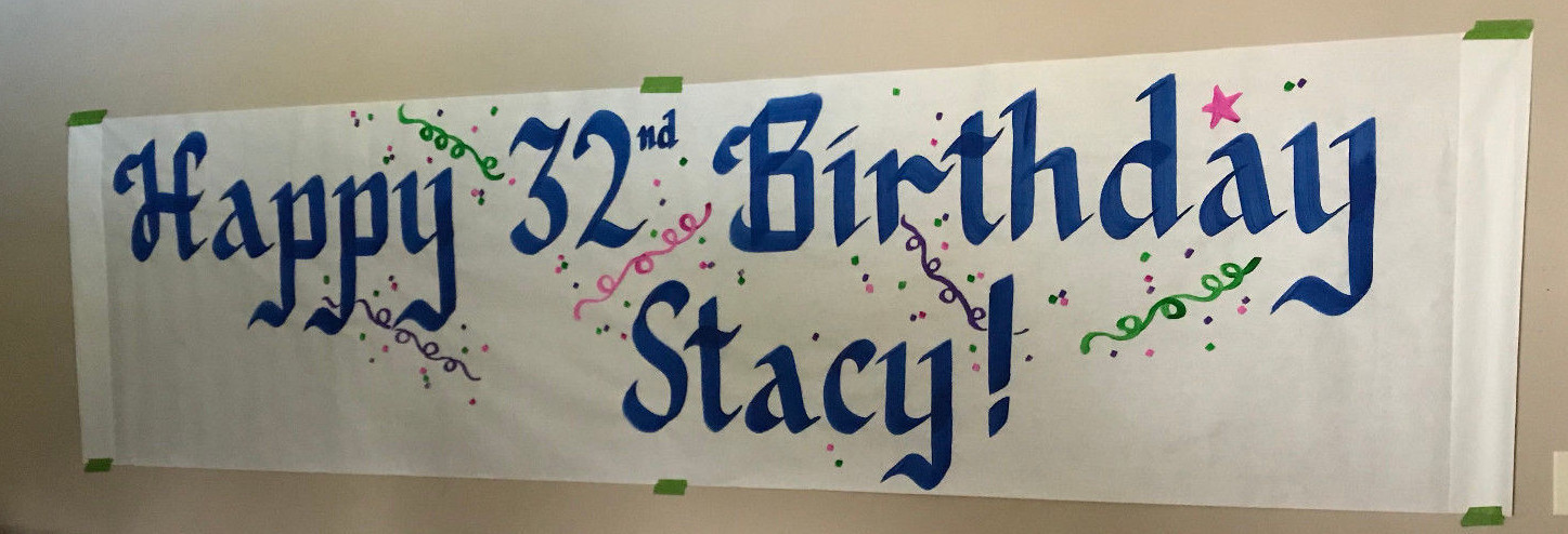 Big Personalized Birthday/Anniversary/Wedding/Retirement/Welcome Banner 36X144″+