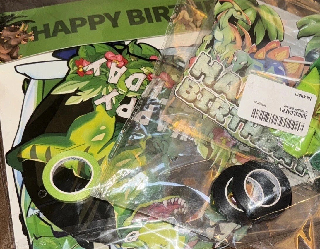 Dinosaur Birthday Party Kit Decorations Banner Treat Bags Dino T Rex