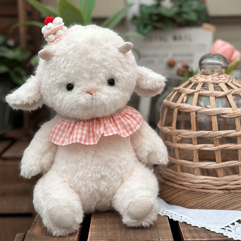 Dessert Themed Animal Plush Toy Set Bear Cat Dog Sheep Stuffed Animals