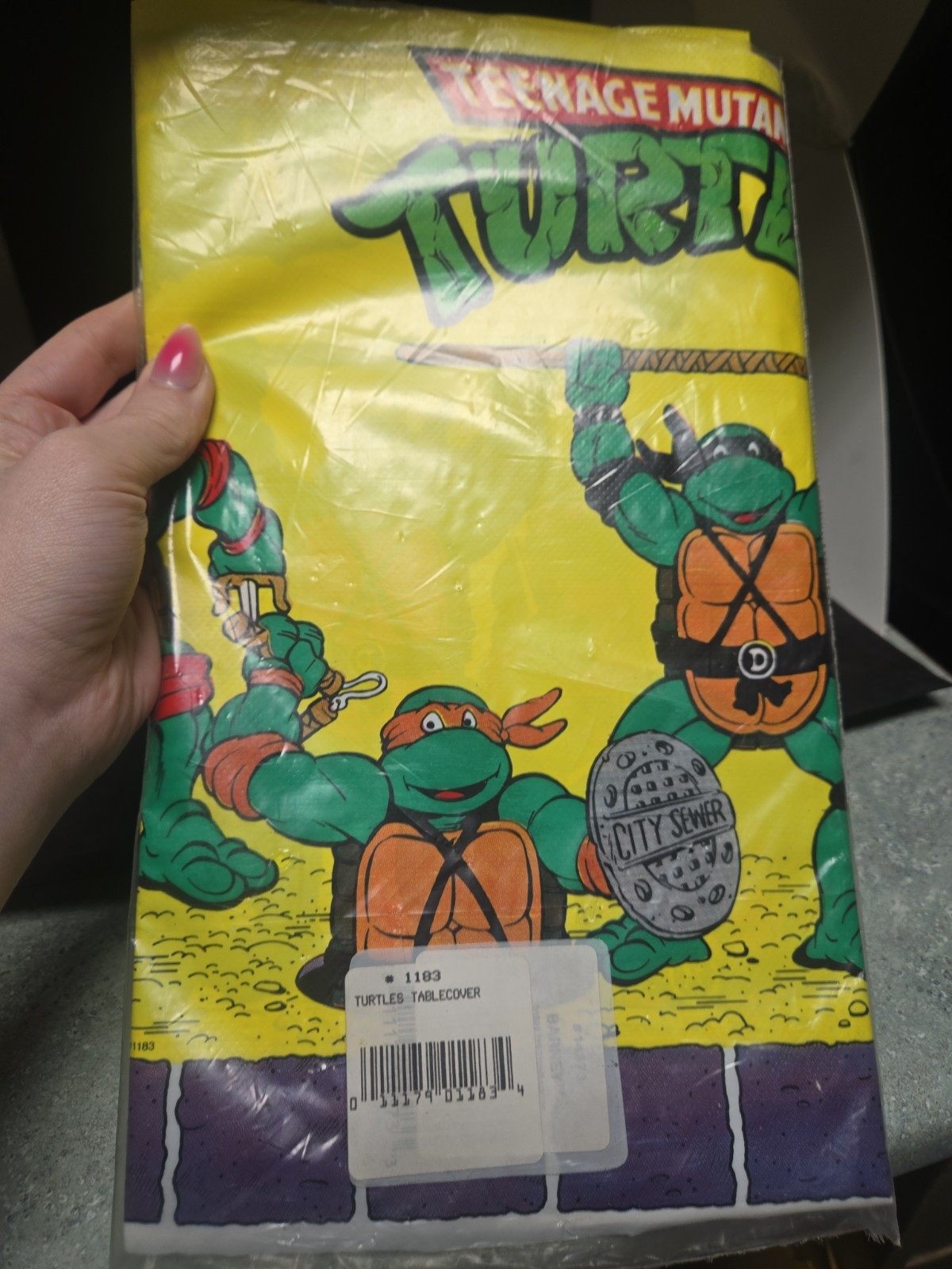 VTG 1989 Teenage Mutant Ninja Turtles Party Tablecloths TMNT 54×84