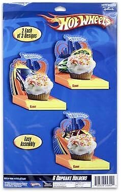Hot Wheels High Speed Race Car Kids Birthday Party Decoration Cupcake Holders