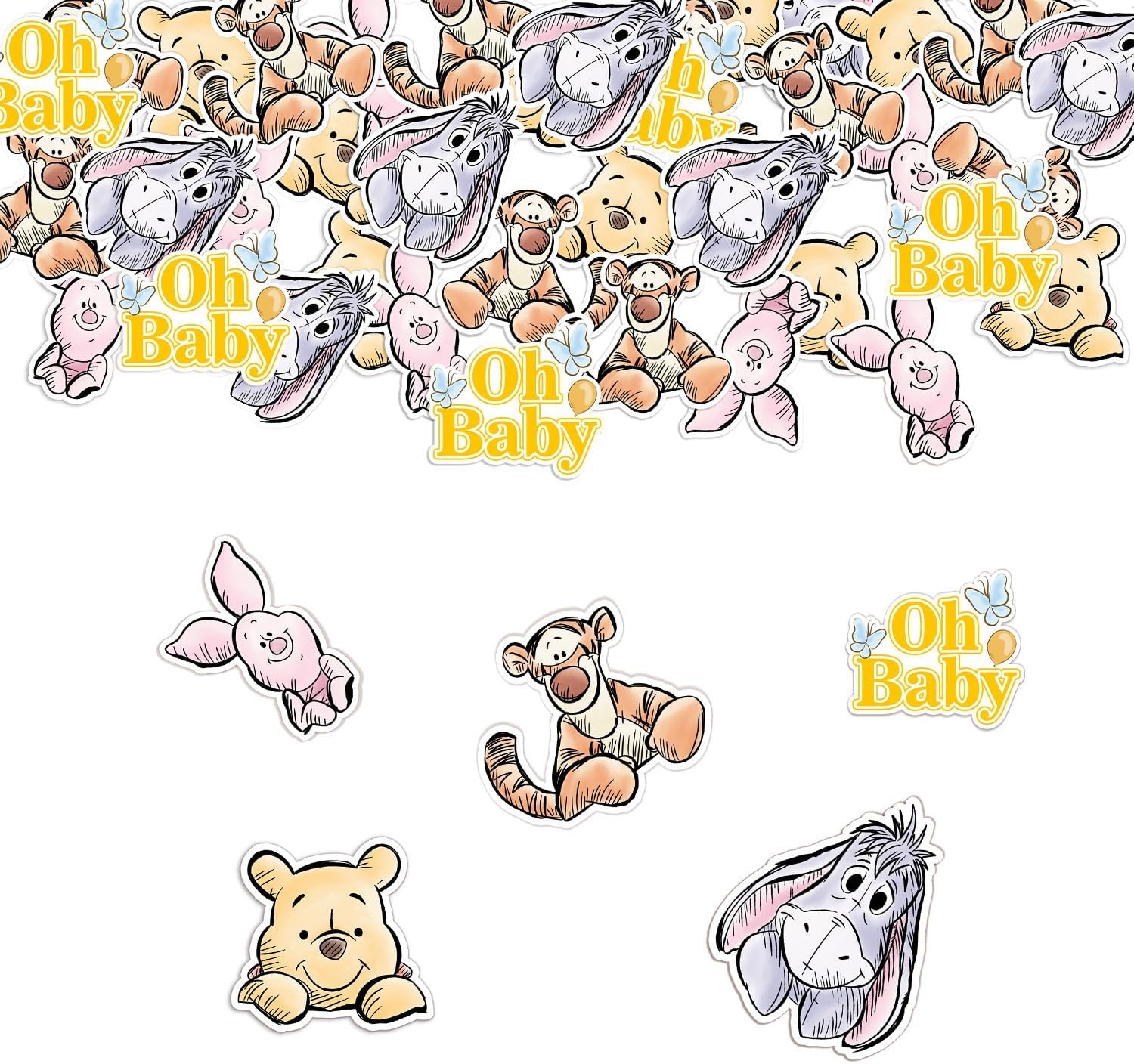 Winnie the Pooh Baby Shower Centerpieces with Confetti Decorations