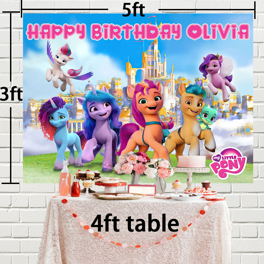 My Little Pony Personalised Custom Banner Backdrop Party Decor Birthday Gift
