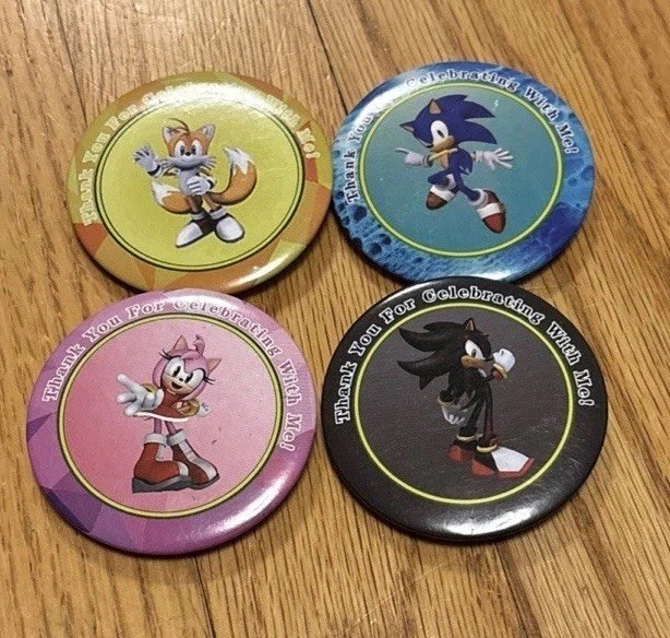 SONIC the HEDGEHOG Pins Lot Birthday Thank You For Celebrating Button Lot Loot