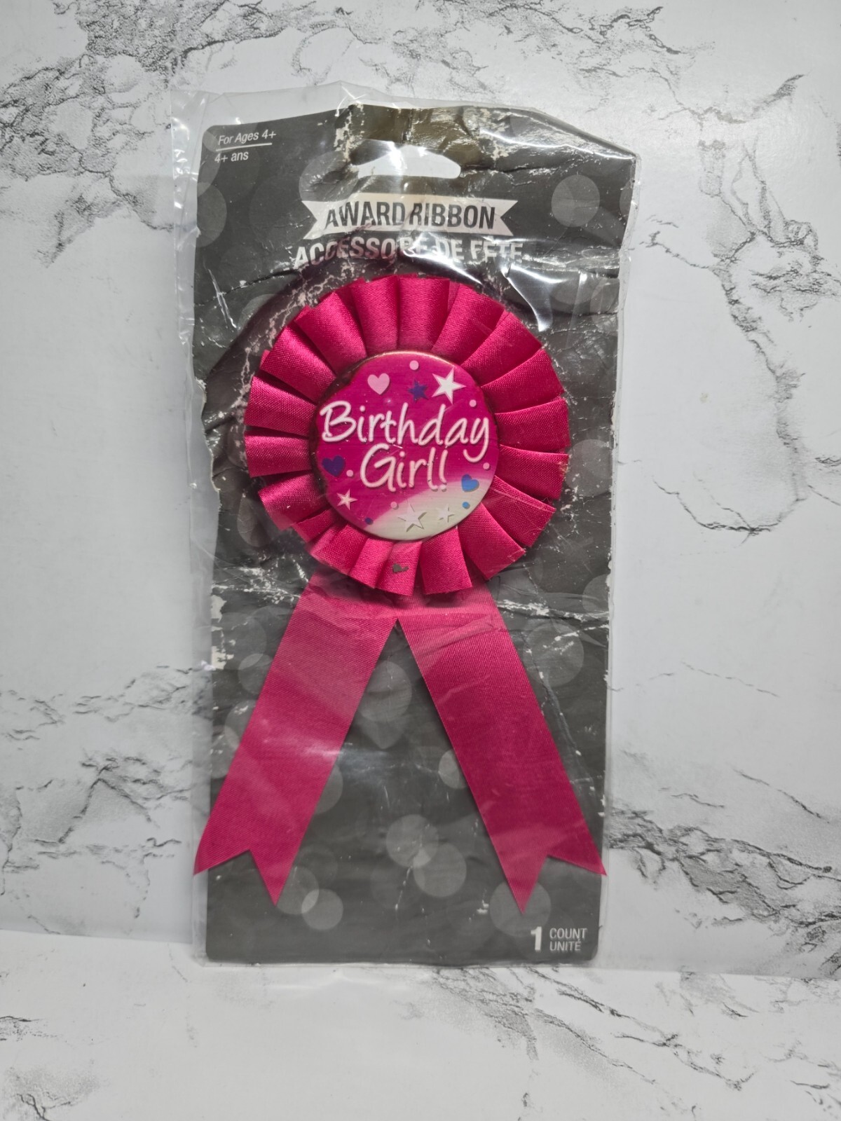 Award Ribbon Birthday Girl Badge 3″ Celebration Button
