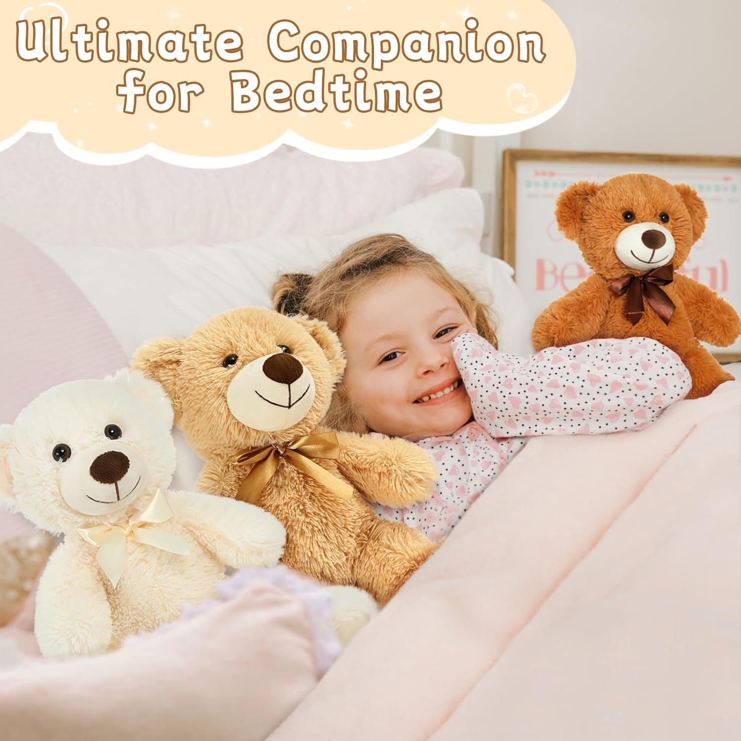 Bulk 14 Piece Teddy Bear Set – Cute, Fluffy Plush Animals for Celebrations