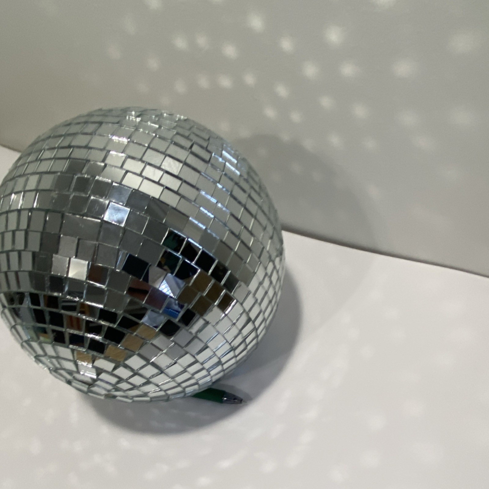 Silver Mirrored Disco Ball Hanging Party Decoration Retro Glass Plastic Check