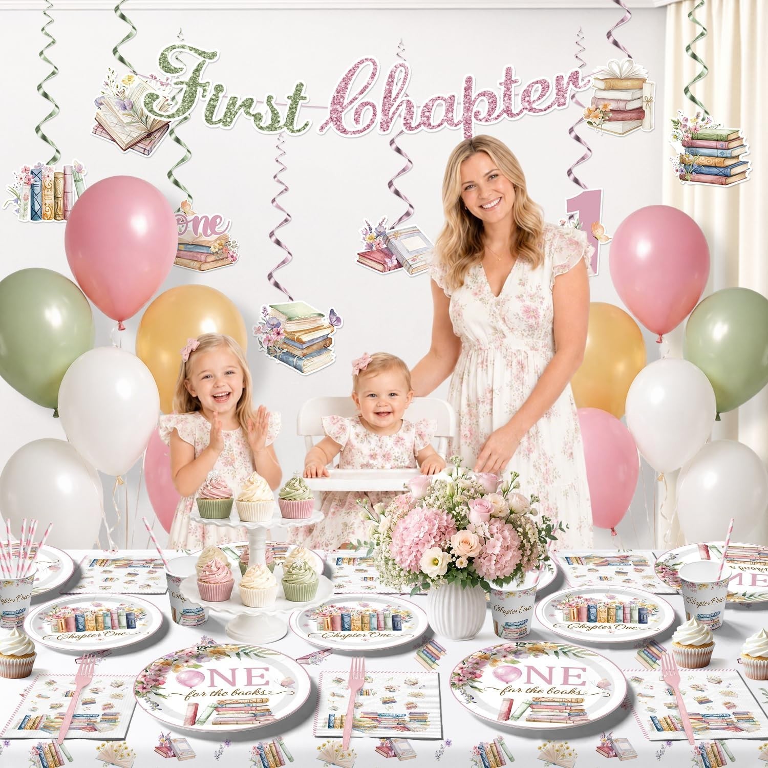 First Birthday “One for the Books/ First Chapter” Girls Birthday Party Decor NEW
