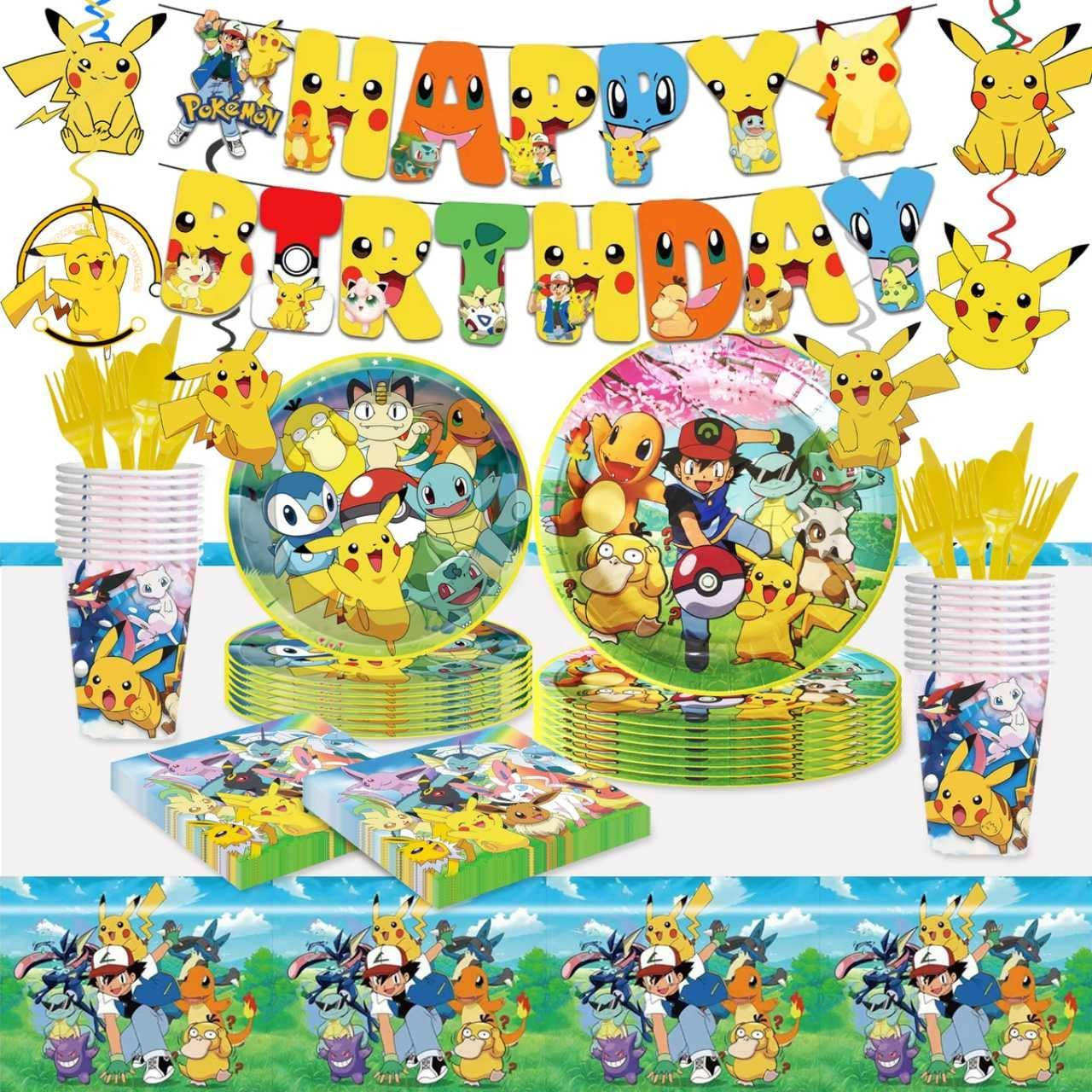118 Pcs Anime Birthday Party Supplies Set, Anime Theme: 1Banner, 20Cups, 6Hangin