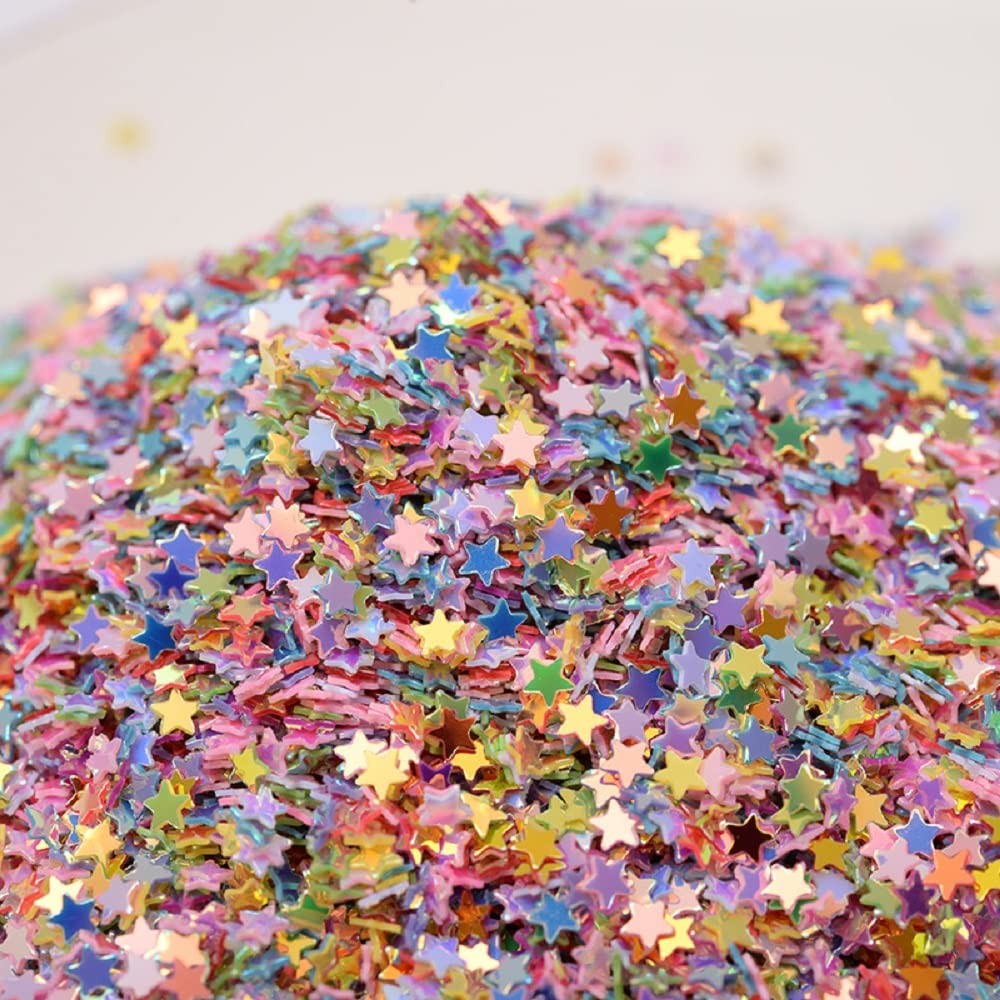 12000 PCS 3mm Holographic Star Party Glitter PVC Confetti Mixed Color